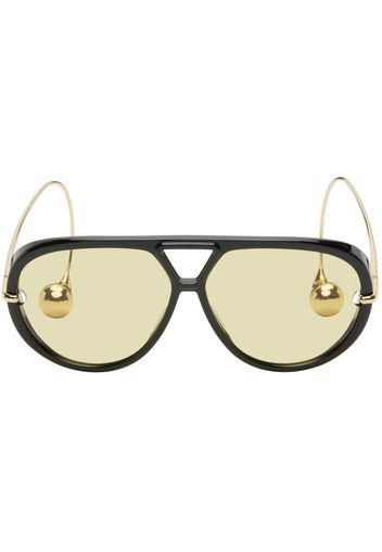 Bottega Veneta Black Drop Aviator Sunglasses