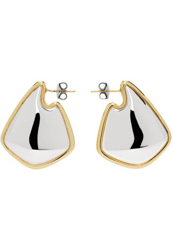 Bottega Veneta Silver & Gold Small Fin Earrings