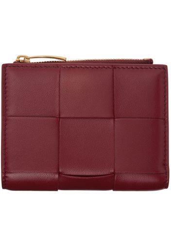 Bottega Veneta Red Small Cassette Bi-Fold Zip Wallet