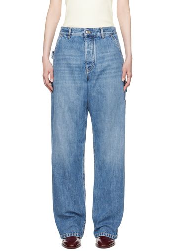 Bottega Veneta Blue Vintage Indigo Cargo Denim Jeans