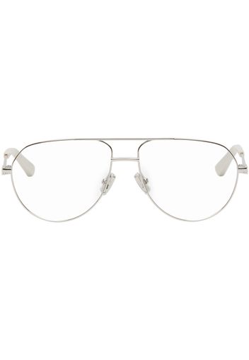 Bottega Veneta Silver Aviator Glasses