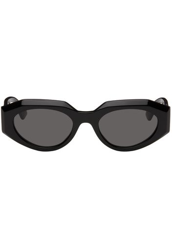 Bottega Veneta Black Facet Acetate Cat Eye Sunglasses