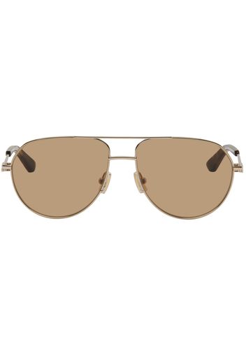 Bottega Veneta Gold Aviator Sunglasses