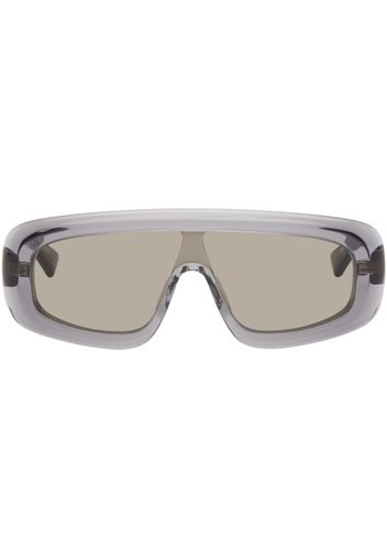 Bottega Veneta Gray Bombe Shield Sunglasses