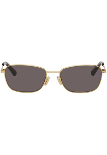 Bottega Veneta Gold Rectangular Sunglasses