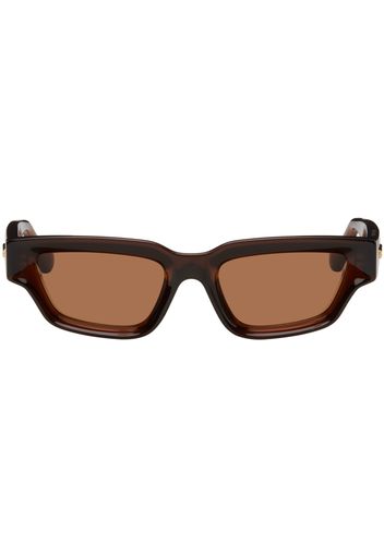 Bottega Veneta Brown Sharp Square Sunglasses