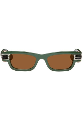 Bottega Veneta Green Bolt Squared Sunglasses