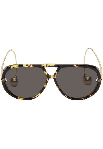 Bottega Veneta Brown Drop Aviator Sunglasses