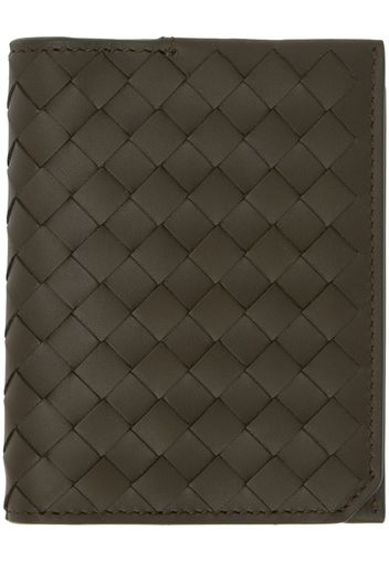 Bottega Veneta Brown Intrecciato Piccolo Flap Card Holder