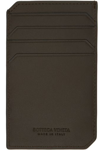 Bottega Veneta Khaki Intrecciato Piccolo Vertical Card Holder