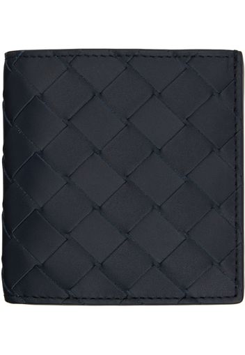 Bottega Veneta Navy Intrecciato Slim Bi-Fold Wallet