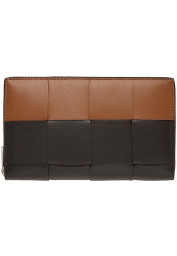 Bottega Veneta Brown & Tan Cassette Zip Around Wallet