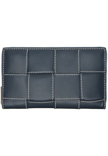 Bottega Veneta Blue Cassette Zip Around Wallet