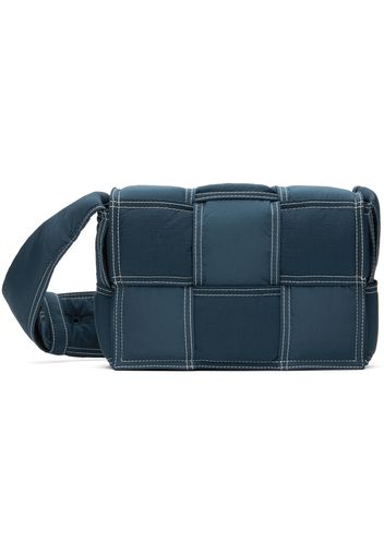 Bottega Veneta Navy Small Padded Tech Cassette Bag