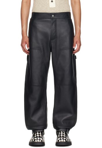 Bottega Veneta Black Cargo Leather Pants