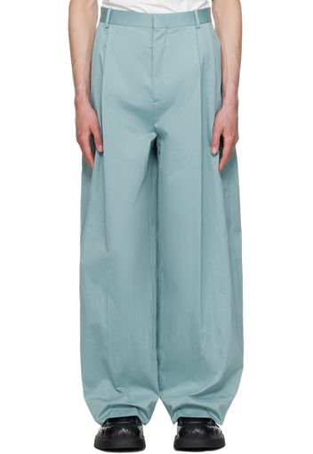 Bottega Veneta Blue Compact Cotton Trousers