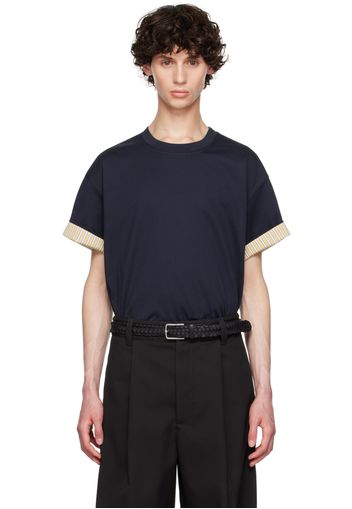 Bottega Veneta Navy & Yellow Double Layer T-Shirt