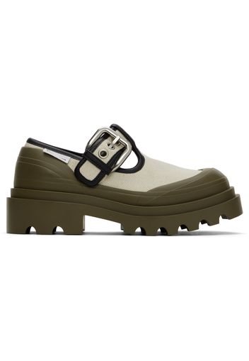 Bottega Veneta Beige & Khaki Trek Mary-Jane Loafers