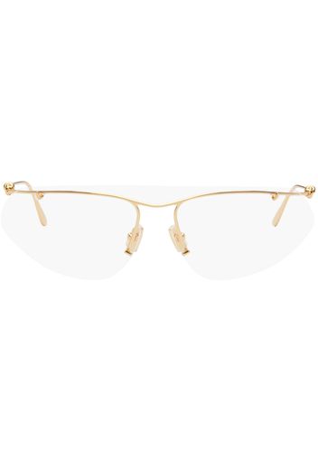 Bottega Veneta Gold Rimless Sunglasses