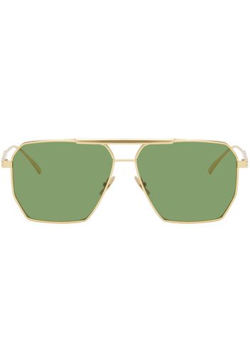 Bottega Veneta Gold Classic Aviator Sunglasses