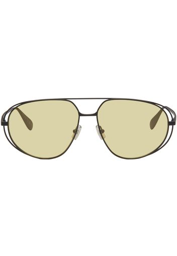 Bottega Veneta Black & Yellow Classic Aviator Sunglasses