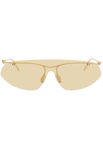 Bottega Veneta Gold Knot Shield Sunglasses