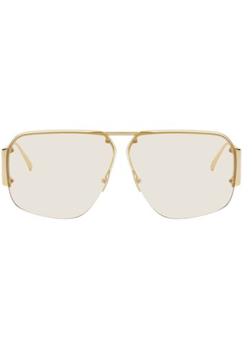 Bottega Veneta Gold Square Sunglasses