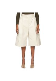 Bottega Veneta Off-White Twill Wide-Leg Shorts