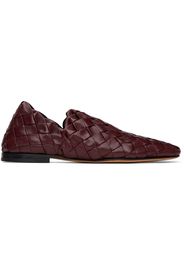 Bottega Veneta Burgundy Intrecciato Slider Loafers