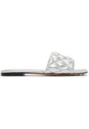 Bottega Veneta Silver Padded Flat Sandals