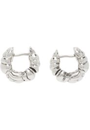 Bottega Veneta Silver Mini Pleat Hoop Earrings