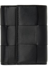 Bottega Veneta Black Trifold Zip Wallet