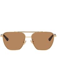 Bottega Veneta Gold Aviator Sunglasses