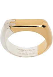 Bottega Veneta Gold & Silver Hinge Ring