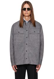 Bottega Veneta Gray Printed Leather Shirt