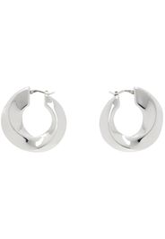 Bottega Veneta Silver Twist Hoop Earrings