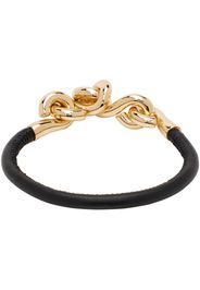 Bottega Veneta Black Loop Leather Bracelet