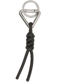 Bottega Veneta Silver & Gray Triangle Key Ring Keychain