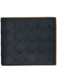 Bottega Veneta Navy Intrecciato Bi-Fold Wallet