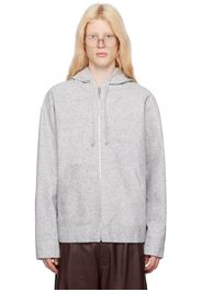 Bottega Veneta Gray Printed Leather Jacket