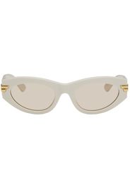 Bottega Veneta White Cat-Eye Sunglasses