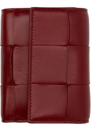 Bottega Veneta Red Cassette Tri-Fold Zip Wallet