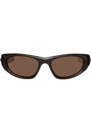 Bottega Veneta Brown Wraparound Sunglasses