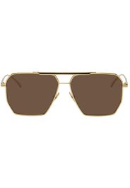 Bottega Veneta Gold Classic Aviator Sunglasses