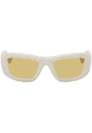 Bottega Veneta White Intrecciato Sunglasses