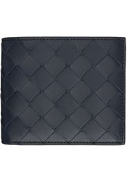 Bottega Veneta Navy Intrecciato Bi-Fold Wallet