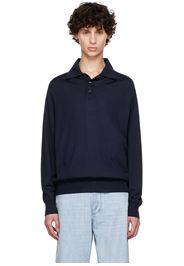 Bottega Veneta Navy Inverted Seam Polo