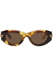 Bottega Veneta Brown Mitre Oval Sunglasses