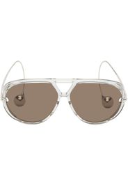 Bottega Veneta Silver Drop Aviator Sunglasses