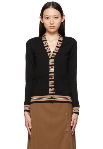 Burberry Black Icon Stripe Cauca Cardigan